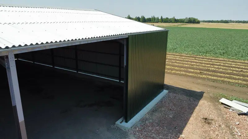 Farm building with newly installed fibre cement roofing